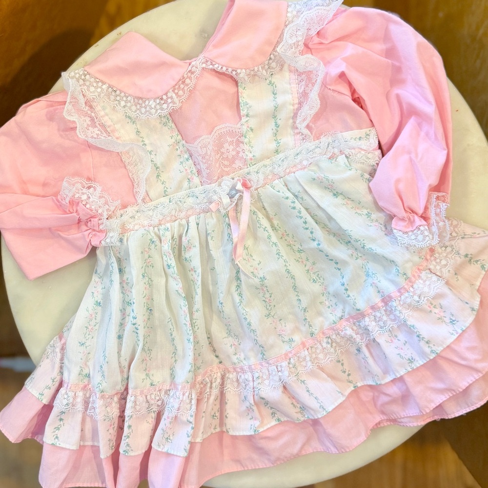 Vintage Floral Pinafore Circle Dress Baby